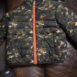 Nike Kids Camo Puffer Jacket - Green and Orange